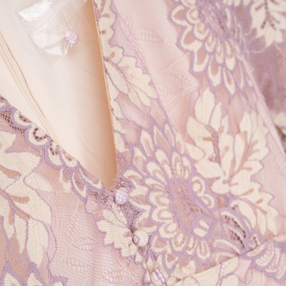 A Semi-sheer Floral Lace Lavender Maxi Dress - Picture 6 of 8